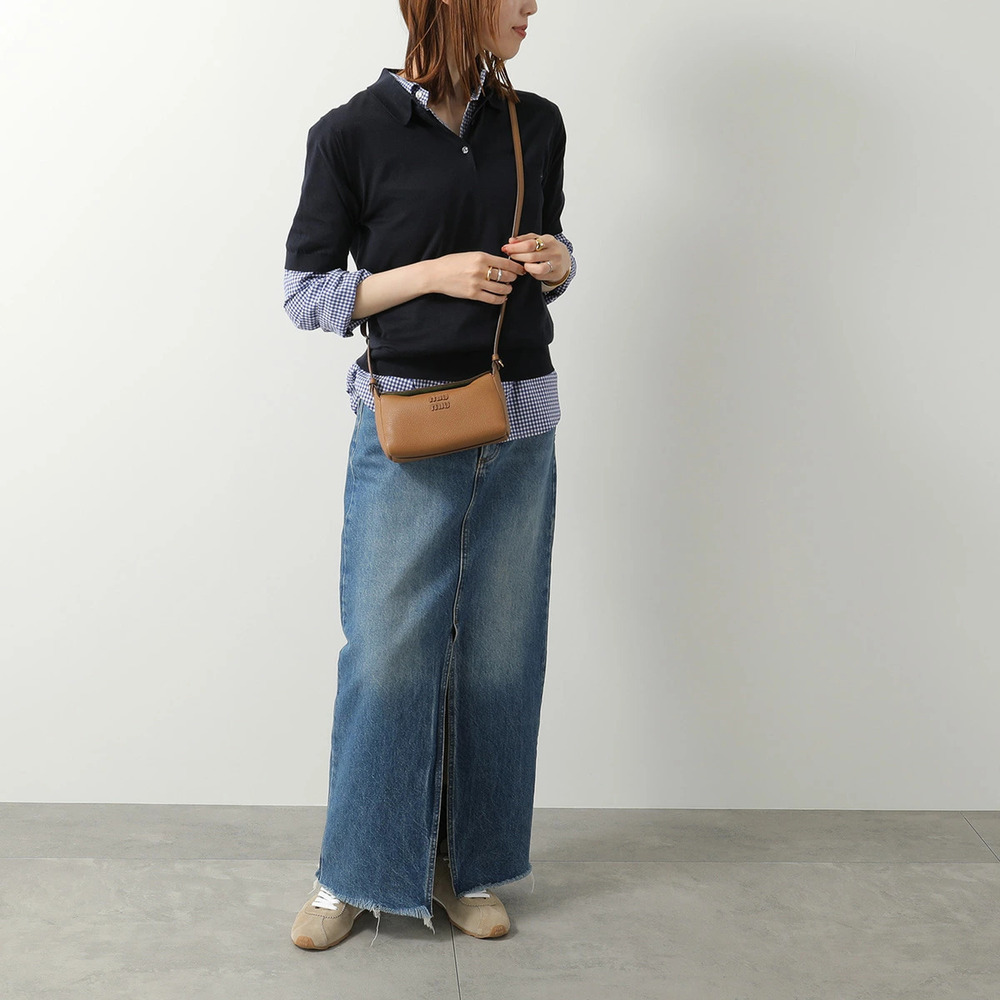 Miu Miu Shoulder Bag Leather Crossbody Caramel Tan LARICE
